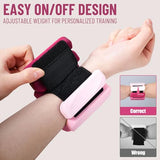 INDEPANDIA Wrist & Ankle Weights for Women and Men, 2lbs Pair Adjustable Silicone Weighted Bangles for Arm & Leg Workouts, Gradient Pink