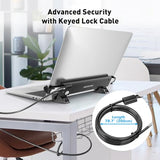 MacBook & Surface Laptop Locking Station with Combo Lock Cable, Anti Theft Folding Security Laptop Desk Mount