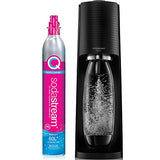 SodaStream - Terra Sparkling Water Maker | VALUE BUNDLE | CQC CO2 system | Includes 2x CO2 Cylinders, 3x 32 Fl Oz Dishwasher Safe Bottles, 2x Bubly Flavor Drops | Combine with Pepsi Flavors | Black