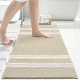 Bathroom Rugs Non Slip Washable 24x17, Ultra Soft Super Absorbent Bath Rugs for Bathroom Floor, Shaggy Chenille Bath Rug, Microfiber Plush Quick Dry Bath Mat for Bathtub, Sink and Shower, Beige