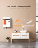 CAMPLUX Electric Tankless Water Heater 27kW 240V, Instant Hot Water, Self-modulating Technology, Multipoint of Use Water Heater with Digital Display, for Whole House Shower, White