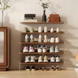 YQJJGL Shoe Rack for Entryway, Solid Wood and Acrylic Structure Shoe Stand, 5-Tier Modern Shoe Shelf, Ideal for Small, Living Room and Walk-in Closet