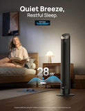 DREO 40'' WiFi Tower Fan, 26ft/s High-Speed Cooling, Quiet Floor Fan with Remote, 90° Oscillating Fan, 4 Modes, 12H Timer, Touch Control, Standing Cooling Fan for Bedroom, Home, Office Room, Gold