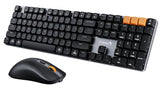 Mechanical Keyboard and Mouse, Wireless Rechargeable Aluminum Keyboard Mouse, 2.4G+Dual Bluetooth