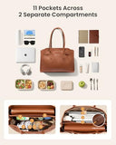 LOVEVOOK Laptop Tote Bag for Women, 15.6 Inch Waterproof Leather Work Purse, Computer Briefcase Handbag with Zipper for Office Business, Teacher & Travel