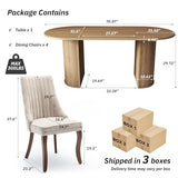 71" Kitchen Dining Table 5 Piece Set with Velvet Upholstered Chairs