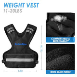 ExtreSpo Adjustable Weighted Vest for Women and Men, 11-20lb Weight Vest with 6 Ironsand Weights, Body Weight Vest Exercise Set with Reflective Strip for Strength Training and Workout