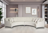 Legend Vansen L Semicircle Velvet Sofa 141.34” Oversized Sectional Curved Sofa for Living Room
