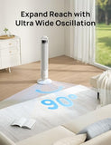 DREO Tower Fan for Bedroom, 4 Speeds, 3 Modes Standing Fans for Room with 90° wide Oscillating, 28dB Quiet for Sleep, 25ft/s Velocity, 29ft Coverage, 8H Timer, Remote, Living Room, Office, Home, White