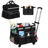 Large Cleaning Caddy Bag with Detachable Trolley, Handles and Shoulder Strap for Cleaners Housekeepers