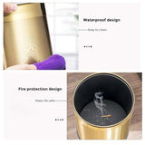 LEASYLIFE 2.6Gallon/10L Brass Bathroom Trash Can，Brushed Gold Bathroom Waste Basket，Golden Small Garbage Can