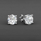 0.25 Ct Round Cut Lab-Grown Diamond 4-Prong Stud Earrings in 10K Gold