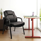 Big & Tall 500 lb. Guest Chair, Leather Reception Chairs with Padded Arm Rest for Waiting Room Office