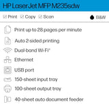 HP LaserJet MFP M235sdw All-in-One Laser Wireless Printer, Scan/Copy, Black & White