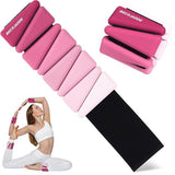 BECOJADDE Ankle Weights for Women Wrist Weights Set of 2 (2 lb Each) Adjustable Arm Leg Weight for Womens Men, Gradient Pink