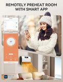 GiveBest Electric Wall Heater, Space Heaters for Indoor Use, 1500W Smart Heater with Adjustable Thermostat, Remote Control, Works with Alexa, 12H Timer Heat for Bedroom Office Home Garage RV, White