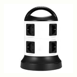 RXXCMD Vertical Power Strip Multiple Tower Socket Surge Protector EU Pluging Outlets with Switchable 1.8m Extension Cable Home Office(2 Layers 7 Outlets)