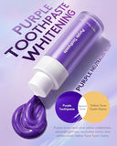 Ktintar Purple Toothpaste for Teeth Whitening, Teeth Whitening Toothpaste, Purple Toothpaste Whitening, Tooth Stain Removal Colour Corrector, Stubborn Stain Removal & Enamel - 1 Fl Oz