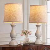 Table Lamps Set of 2 - Rustic Bedroom Lamps for Living Room, 22" Boho Bedside Lamp for Night Stands End Table Office Desk Lamp Nightstand