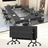 47.2" Conference Room Table, Folding Conference Table with Wheels