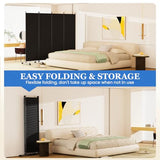 Room Divider 6FT Folding Privacy Screens with Lockable Wheels,