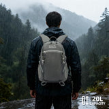 MIVENTO Hiking Backpack Waterproof Nylon Material, Breathable Back Pad Design, Separate Laptop Compartment for Outdoor Camping Travel (Gray)