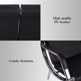 5-Seats Waiting Room Chairs - Airport Reception Chair with Arms Waiting Benches PU Leather, Office Guest Chairs