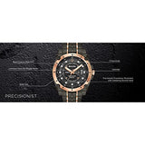 Bulova Men’s High Precisionist Quartz Icon Grey IP and Rose Gold Watch