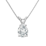 .25ct to 5.00 Carat Round Brilliant Solitaire Lab-Grown Diamond Solitaire Pendant Necklace