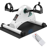 LUBBYGIM Mini Exercise Bike, Under Desk Bike Pedal Exerciser for Seniors & Physical Therapy, Electric Motorized Foot Pedal Machine, White