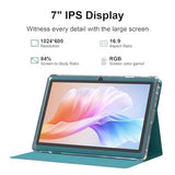 7 inch Android 14 Tablet, 7'' HD IPS Touchscreent, Quad-Core