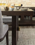 Signature Design by Ashley Burkhaus Rectangle Dining Room Extension Table, Removable Center Leaf, Seats up to 8, Wood, 40" W x 90" D x 30.25" H, Dark Brown