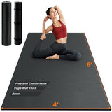 Rendpas Large Exercise Mat for Home Gym & Garage Flooring- 6'x4' /7'x5'/10'x6' (8mm), Non-Slip, High-Density & Shoe-Friendly