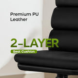 Office Chair Adjustable Desk Chair Mid Back Executive Comfortable Bonded Leather Ergonomic Back Support Home Computer Chair