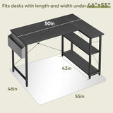 Office Chair Mat for Carpet, Tempered Glass Chair Mat with Rounded Corners and Polished Edges