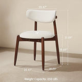 CHUN YI Dining Chairs Set of 6, Wooden Dining Room Chairs with Ergonomic Curved Back
