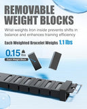 DAILYLIFE Adjustable Ankle Weights Wrist Weights Set (2.2 lbs Pair) Comfortable Silicone Hand Leg Weight Straps, Incremental Leg Arm Weights, Black