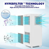 8000 BTU Portable Air Conditioner, 3-in-1 Cool, Dehumidify & Fan for Rooms Up to 350 Sq. Ft, Quiet Sleep Mode, Energy-Saving 24H Timer, AC Unit with Remote & Full Window Kit, White