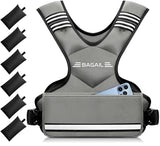 BAGAIL Adjustable Weighted Vest for Men & Women 12-18lb, Comfortable U-Neck Rucking Vest with 6 Removable Weights, Storage Pocket and Reflective Strips for Running