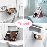 Huogantom Airplane Phone Holder Mount, Travel Essentials Flexible Phone Holder, Airplane Tablet Holder for Flying, Desk, Compatible with iPhone, Smartphone, Tablet, Pink