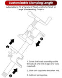 ATPEAM 3/4'' Pipe Clamps for Woodworking Heavy Duty Cast Iron Wood Gluing Pipe Clamp Set for Woodworking, Carpentry, Home Improvement, and DIY Jobs (2)