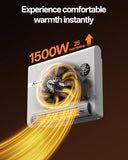 Wall Heater, Space Heater for Bedroom, 1500W PTC Fast Heating Electric Heaters for Indoor Use, 30° Oscillation, Adjustable Thermostat, 24H Timer, Remote Control, Desk or Wall Mounted Heater for Office