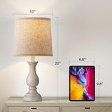 Table Lamps Set of 2 - Rustic Bedroom Lamps for Living Room, 22" Boho Bedside Lamp for Night Stands End Table Office Desk Lamp Nightstand