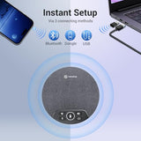 N newline Conference Speaker and Microphone, 4 AI Mics 360° Voice Pickup, Plug & Play, Bluetooth Speakerphone w/dongle