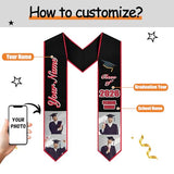 Numom Custom Graduation Stoles for Graduation 2026, Sash Grad 2026 Personalized Grad Stole Sash with Name, School Name, Photo（Style 7）
