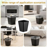 SHENLIU 9 Pack 2 Gallon Trash Can, Black Small Garbage Can Bulk Bathroom Trash Bin