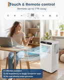 Garvee 8000 BTUs Portable Air Conditioner,Up to 350 Sq.Ft. Remote Control 48dB Portable AC Unit, Dehumidifier, Fan, Sleep, 24H Timer&Installation Kit, DOE Certified, Ceer 6.2, White+Black Panel