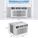 GarveeHome 10000 BTU Window Air Conditioner with Remote Control, Cools up to 350 Sq. Ft, 3 Cooling & Fan Speeds, Quiet Operation, LED Digital Display, Easy Installation, Ideal for Bedroom Office