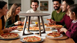 XOXUXOA 35" Round Dining Table - Solid Rubberwood Kitchen Table with V-Leg Base, Space-Saving Design for 4-6 People, Easy Assembly
