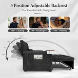 Dreamzie 65'' Convertible Sleeper Sofa Bed with Swivel Side Table